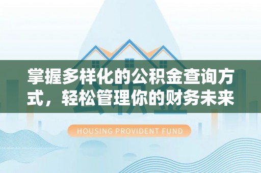 沙河掌握多样化的公积金查询方式，轻松管理你的财务未来