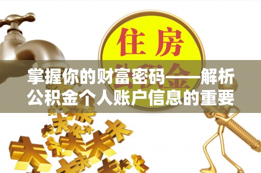 沙河掌握你的财富密码——解析公积金个人账户信息的重要性