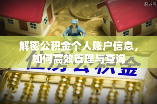 沙河解密公积金个人账户信息，如何高效管理与查询