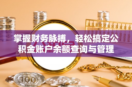 沙河掌握财务脉搏，轻松搞定公积金账户余额查询与管理