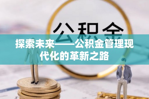 沙河探索未来——公积金管理现代化的革新之路